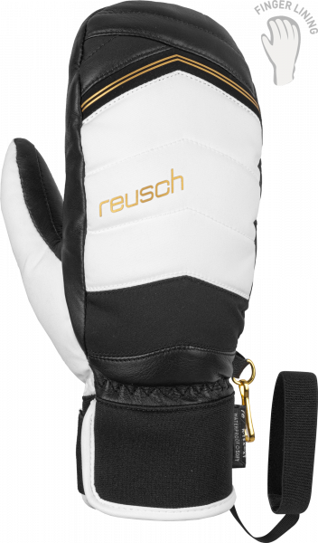 Reusch Lara Gut-Behrami R-TEX® XT Mitten 6031514 7960 white black gold front